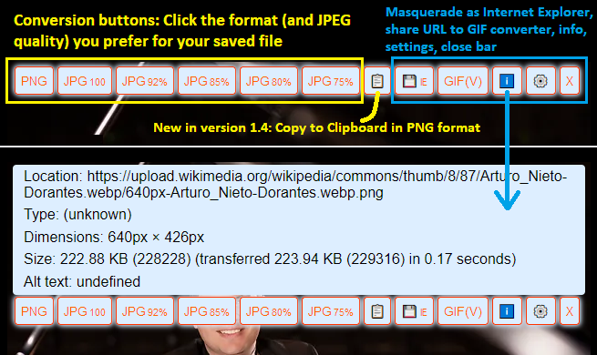 Image of format buttons