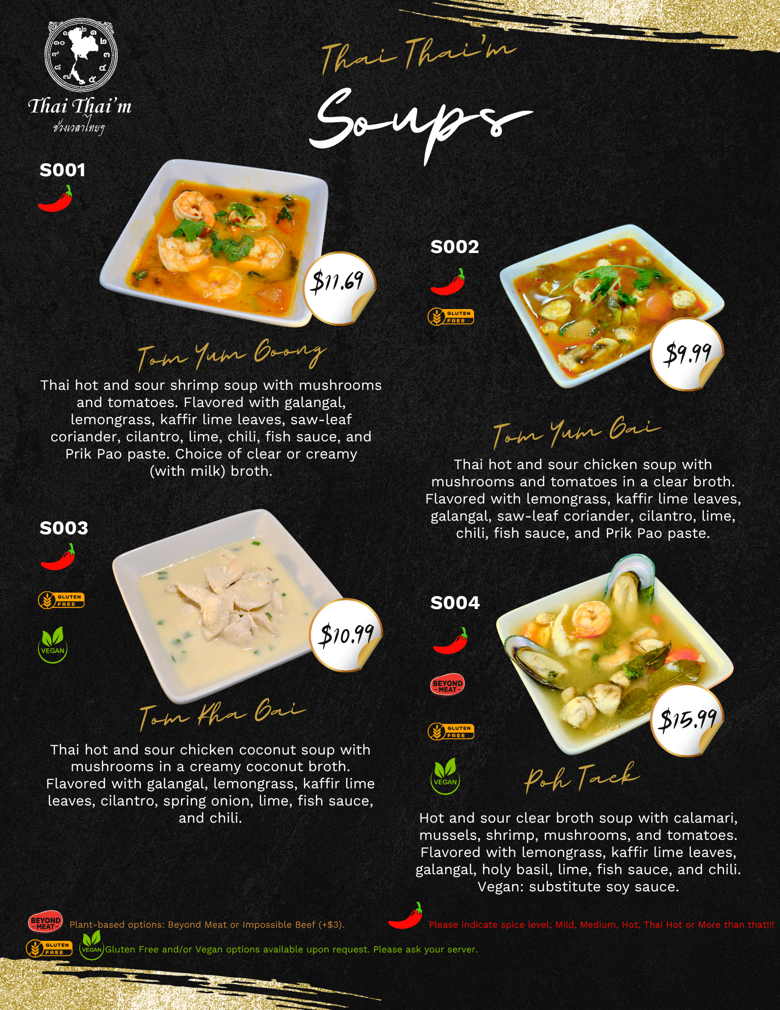 Soups Menu