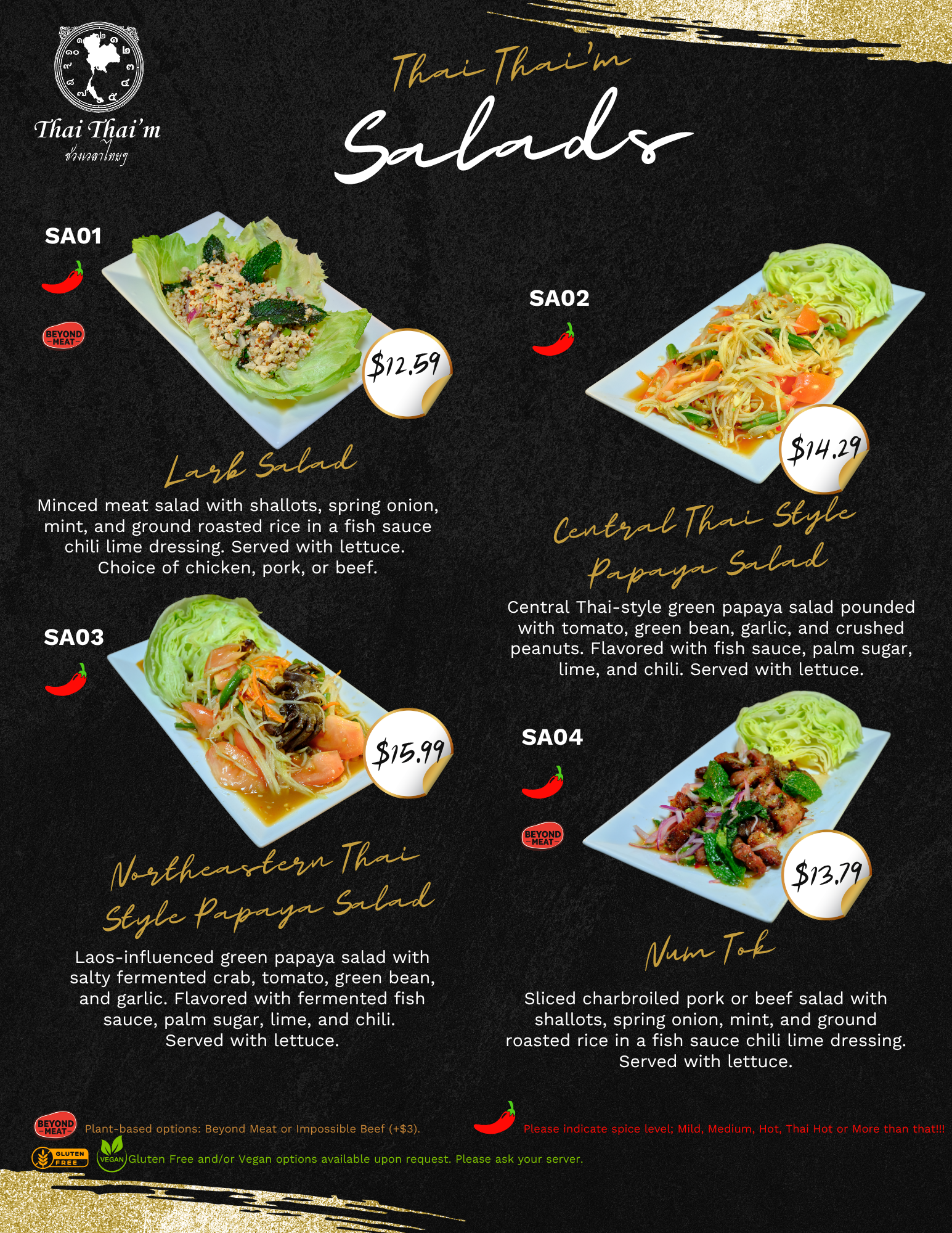Salads Menu