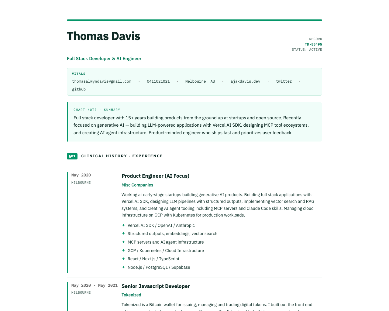Clinical Precision theme preview