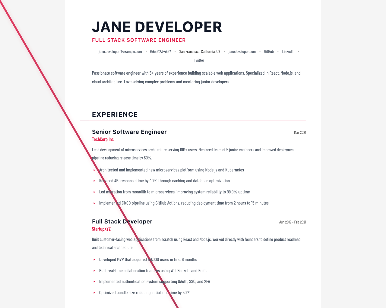 Diagonal Accent Bar theme preview