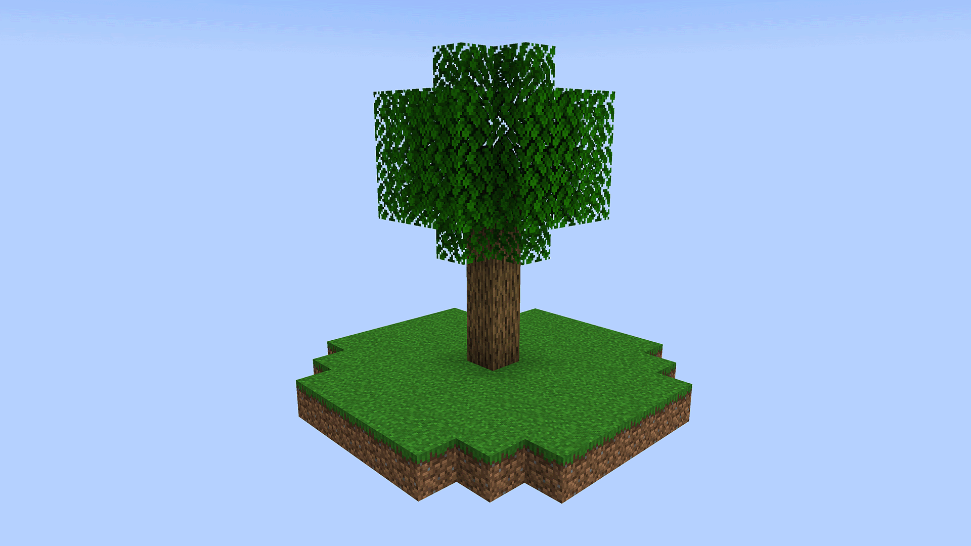 small spawn platform with grass, both types of nylium, and a tree