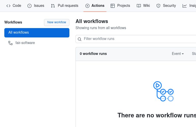 github action workflow overview empty