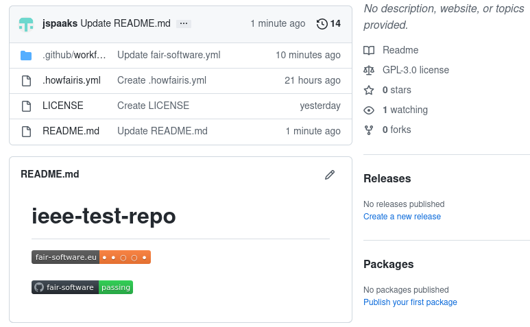 github test repo with badges