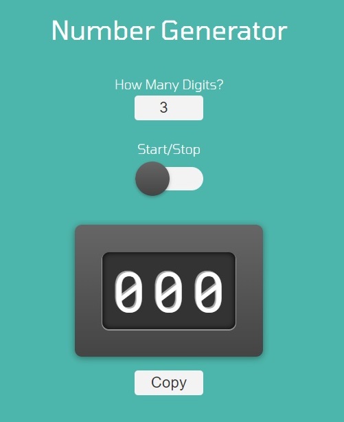 Number Generator Screenshot