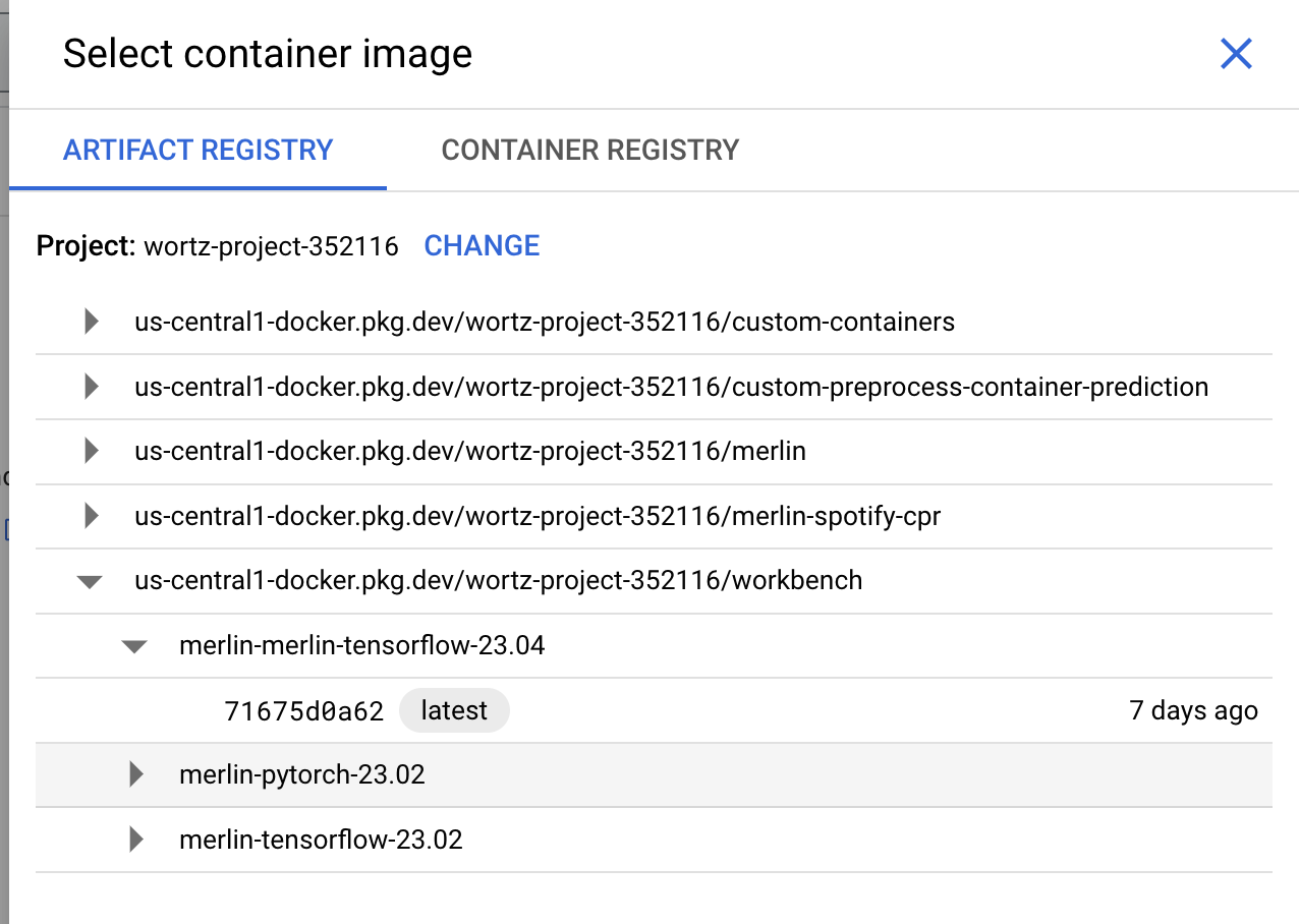 Select the container