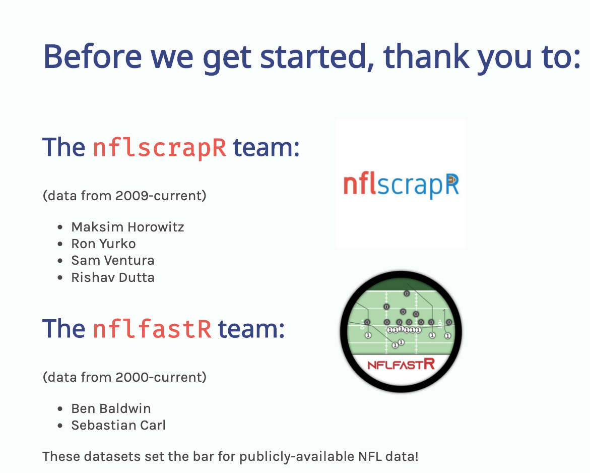 Thank you nflscrapR and nflfastR