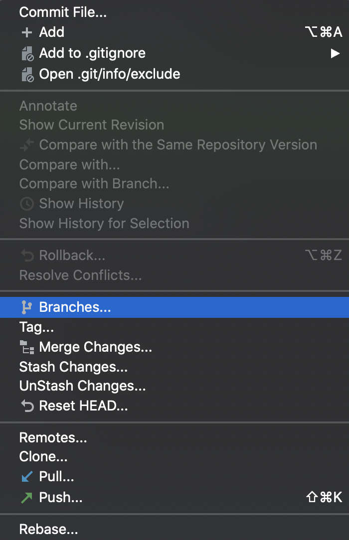 Branch Menu