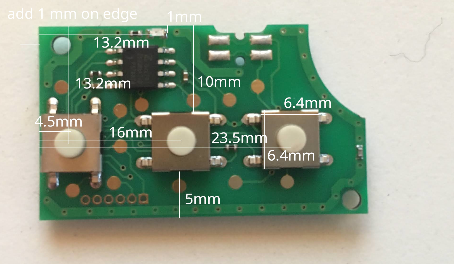 Original PCB Back - Measurements 1