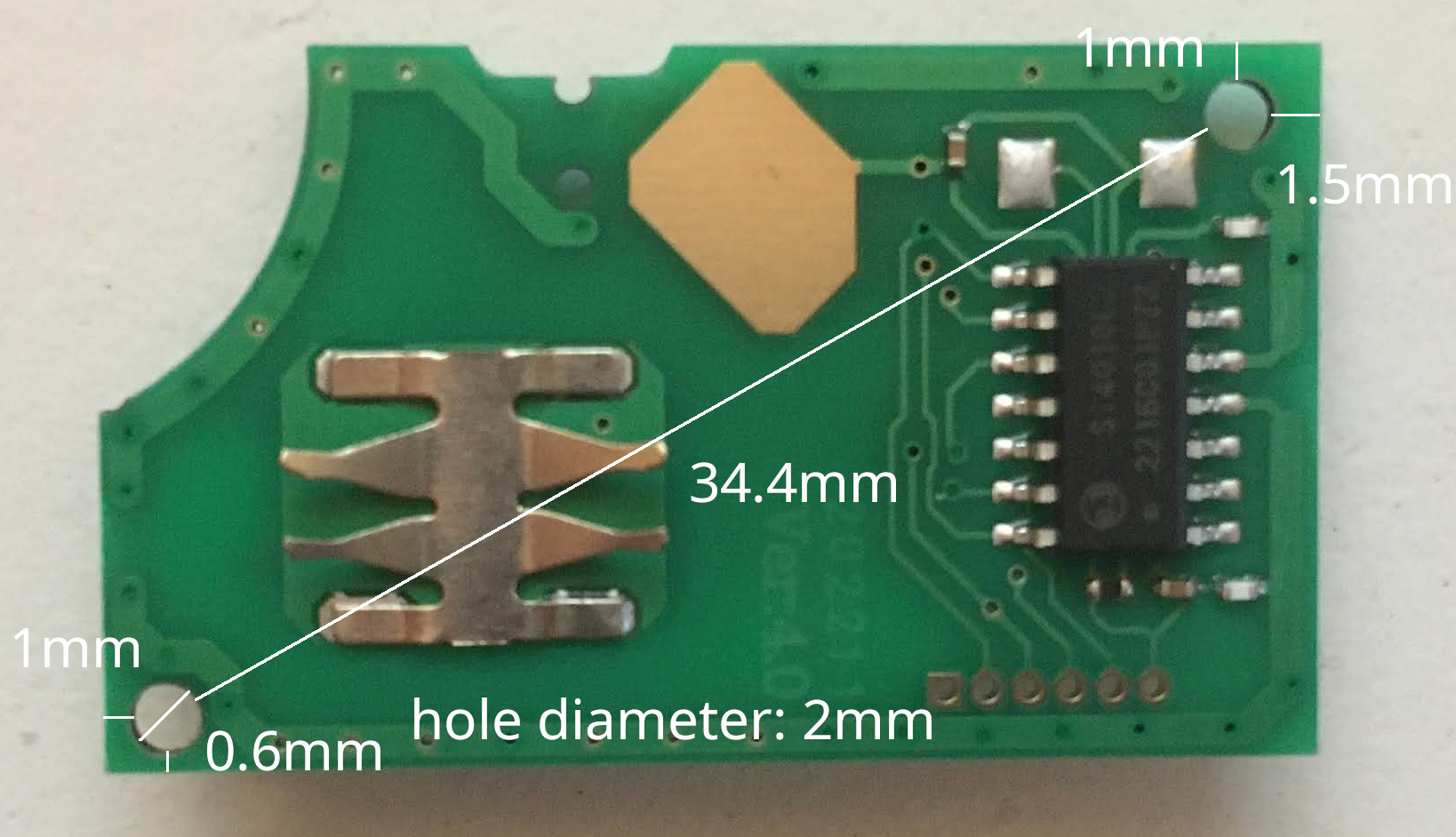 Original PCB Front - Measurements 2