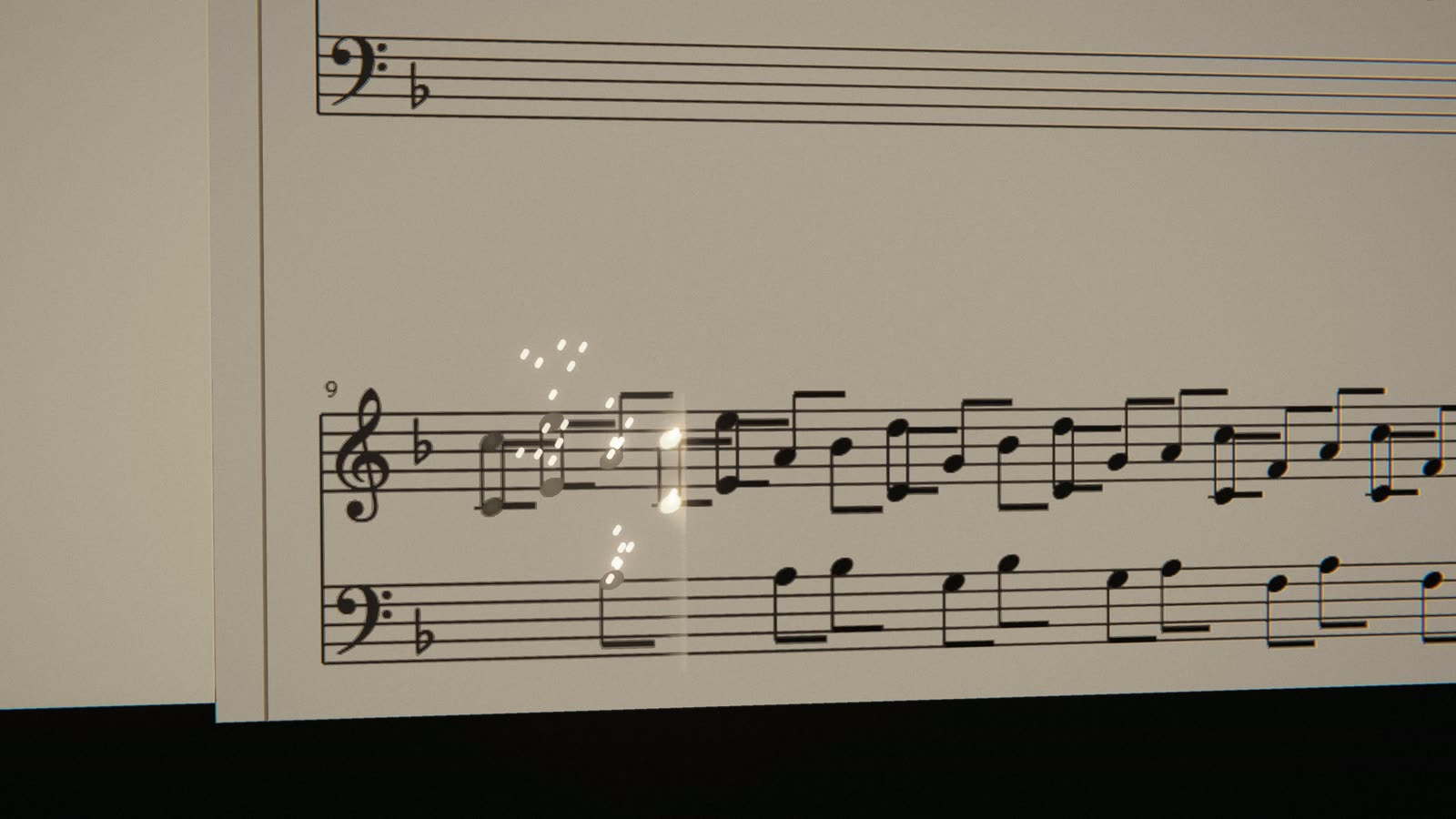 Bach: the music desk playing the Toccata