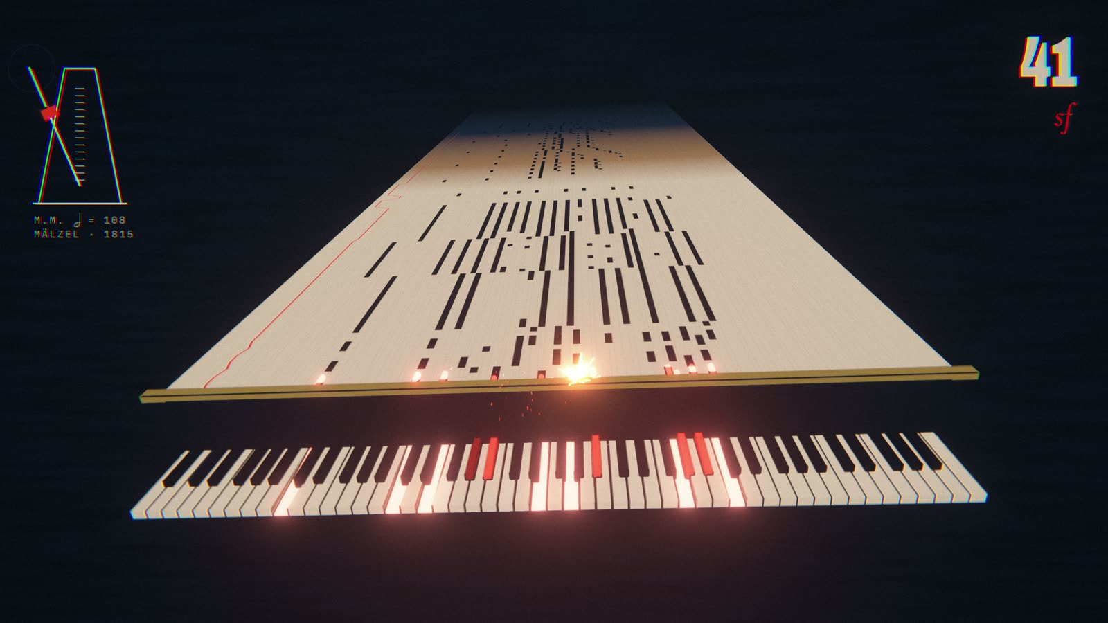 Beethoven 5: the player-piano roll