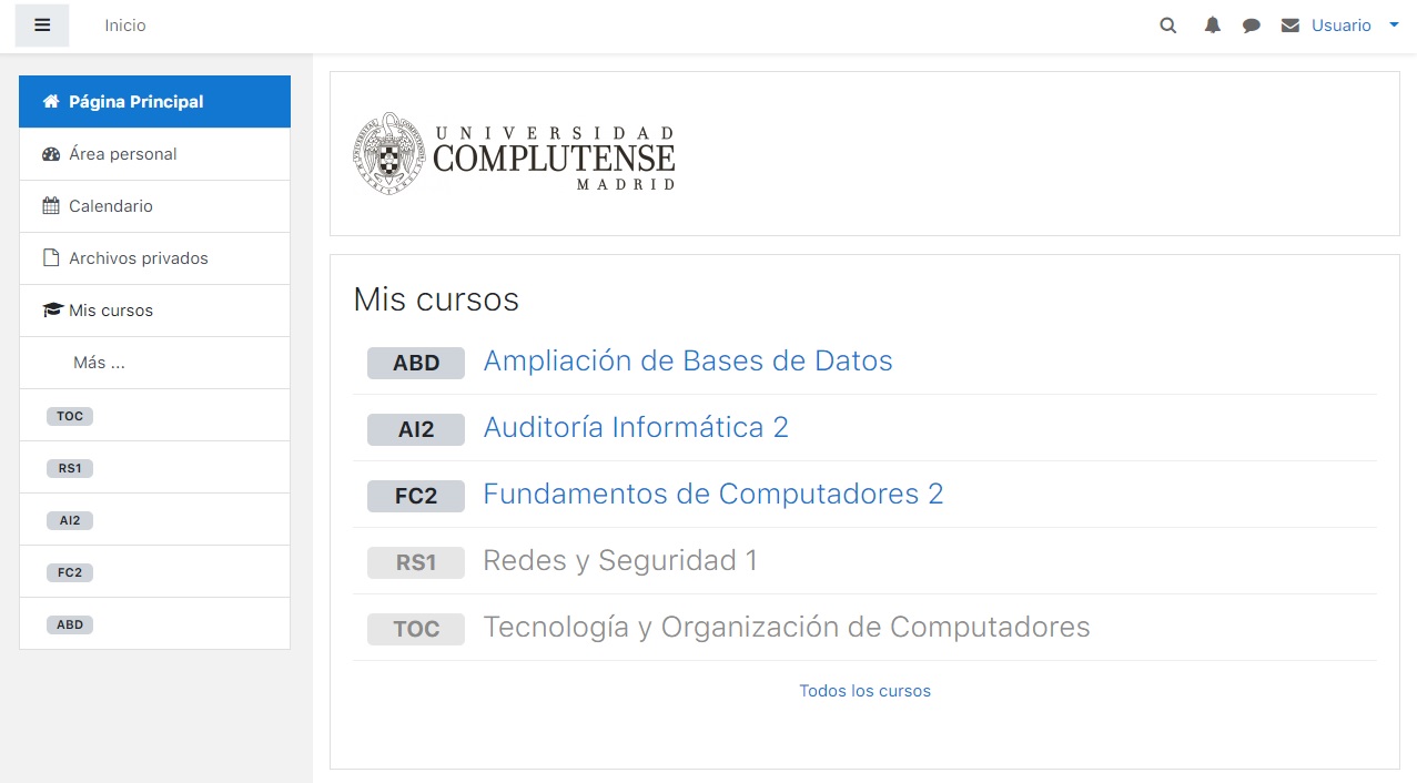 Demostración del cambio de nombre en la lista de sitios principal