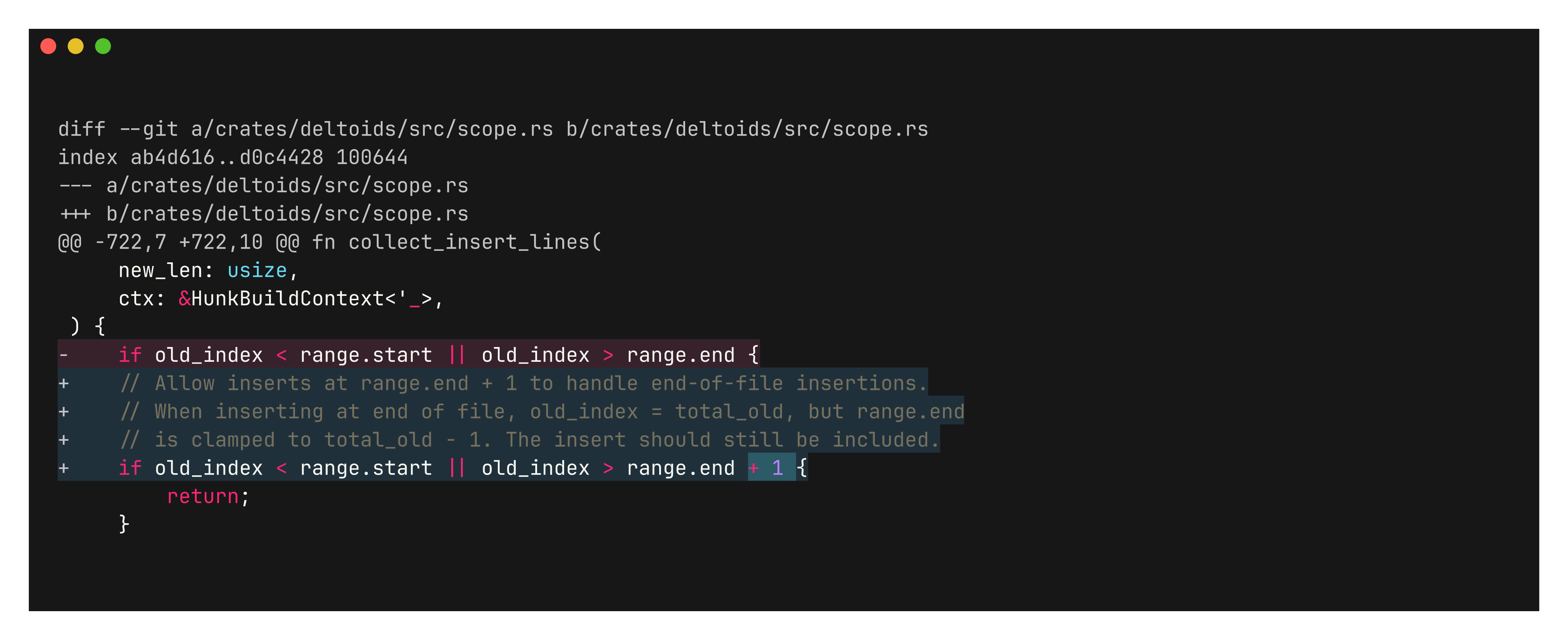 Default: 3 lines of context