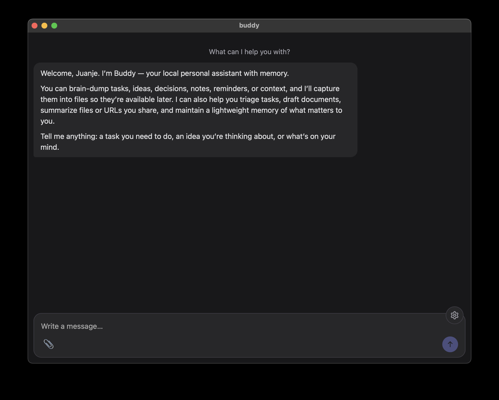 Buddy chat interface