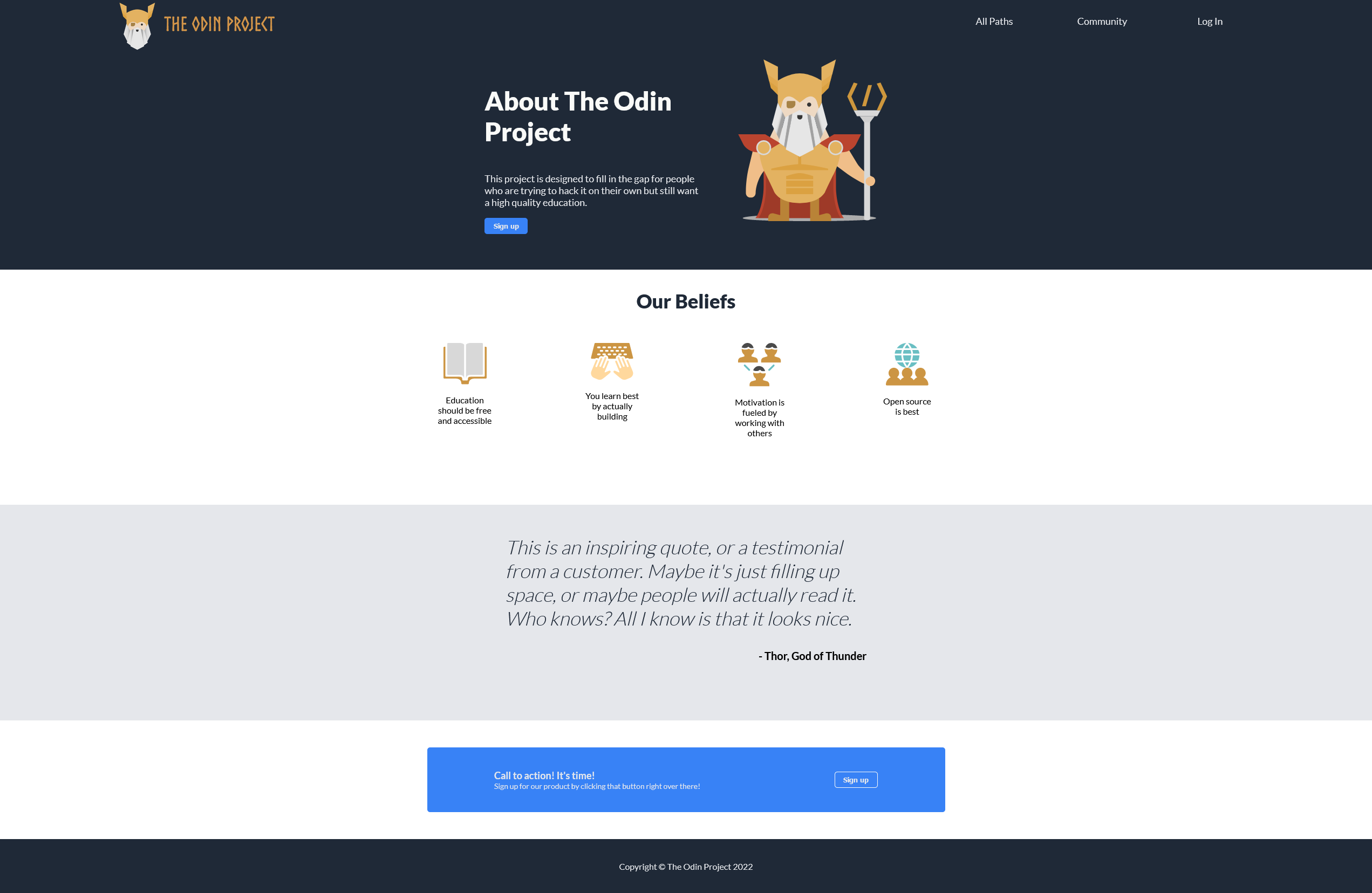 Screenshot landing-page