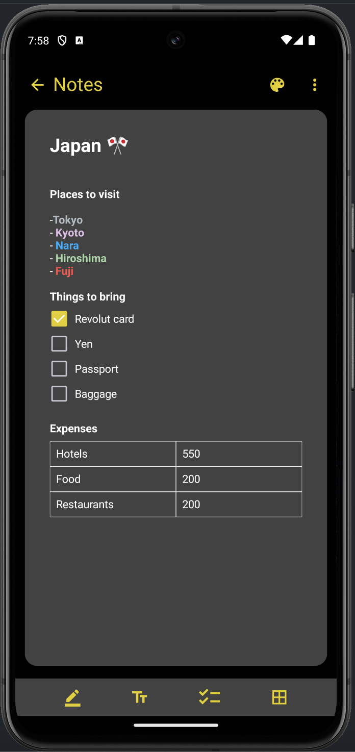 Notepad detail dark
