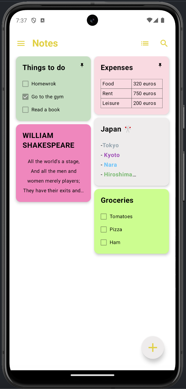 Notepad list light