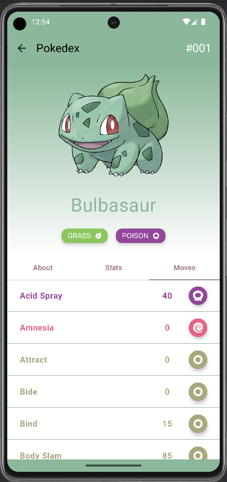 Pokédex moves