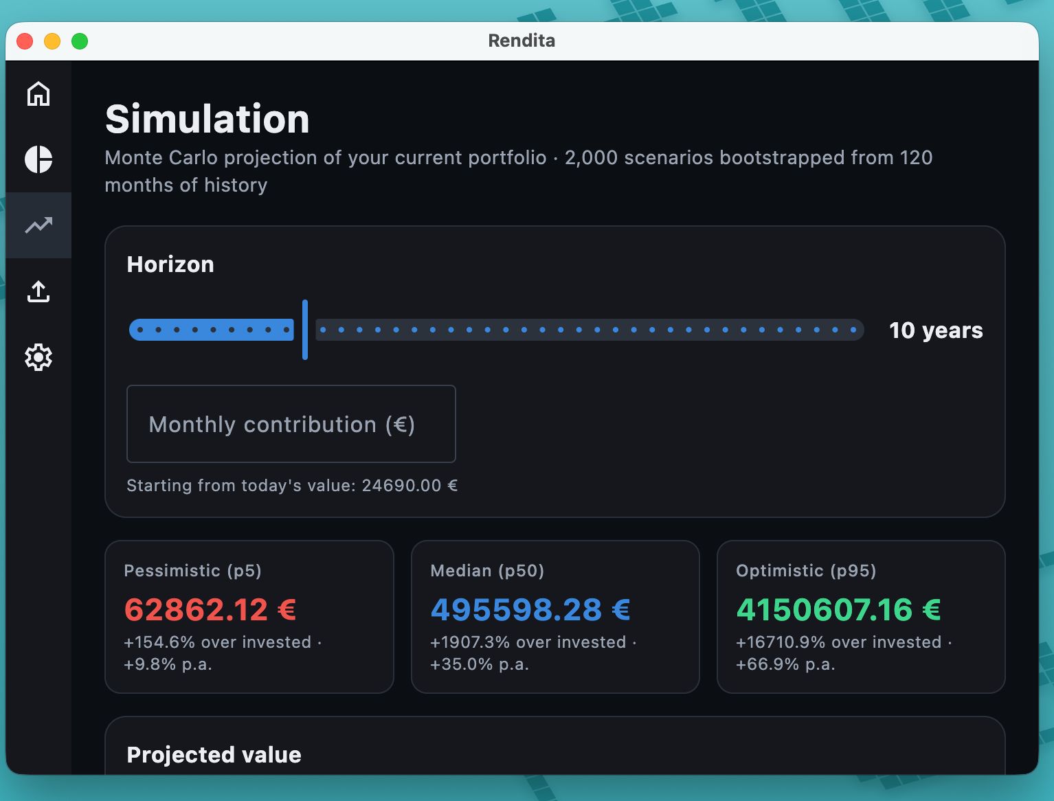 Rendita — Monte Carlo simulation