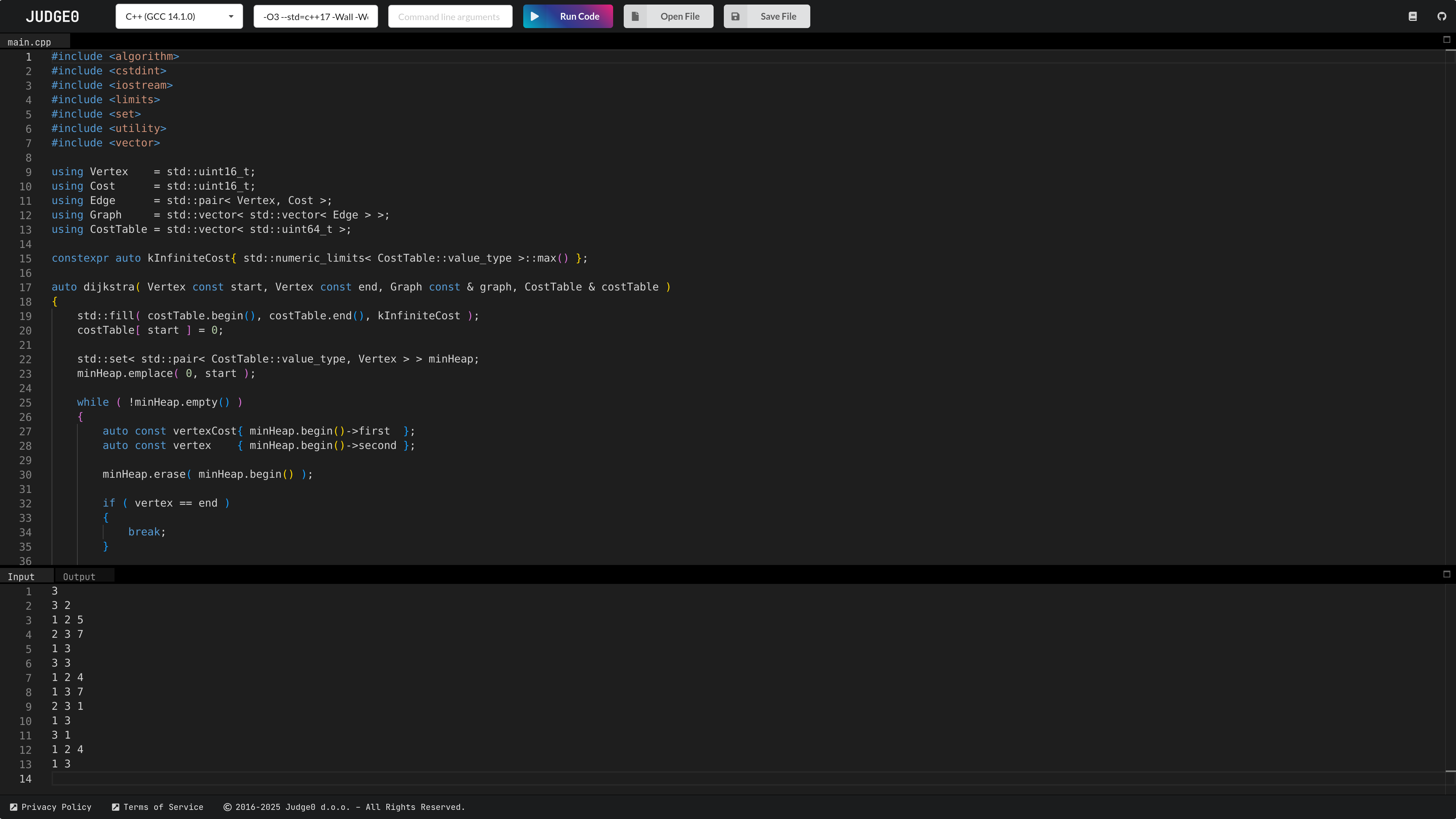 Judge0 IDE Screenshot