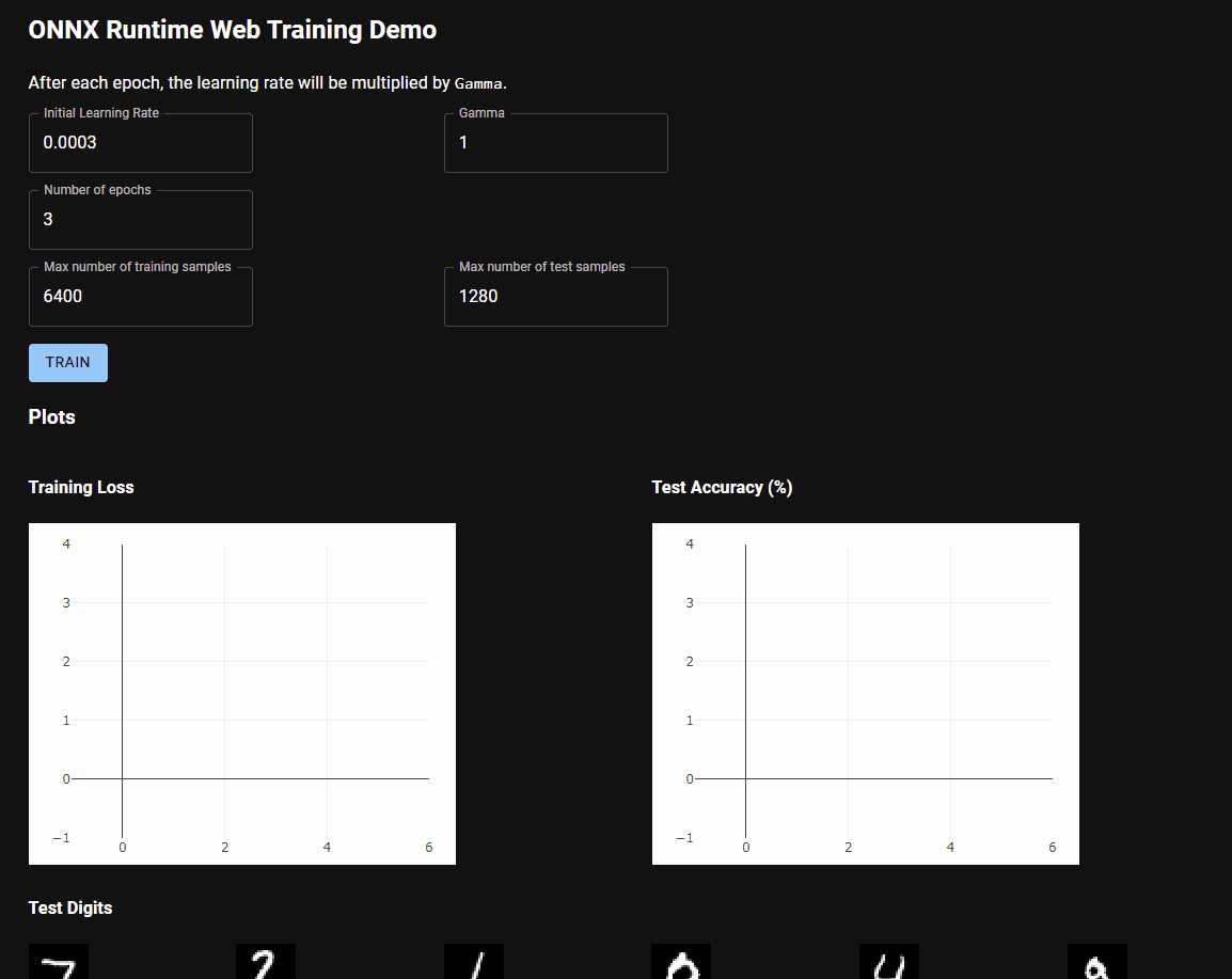 example of how training looks in the browser