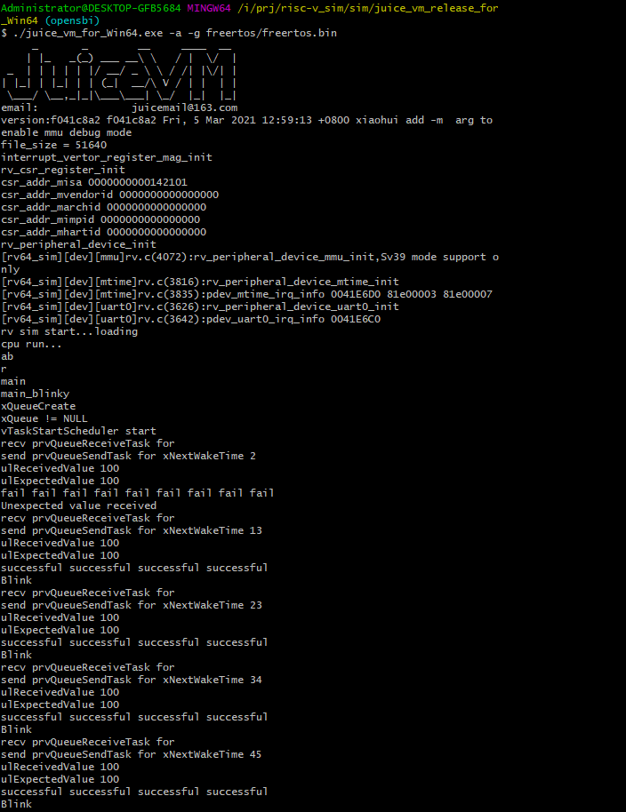 JUICE VM FreeRtos