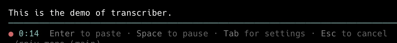 Voice dictation overlay above the Pi editor