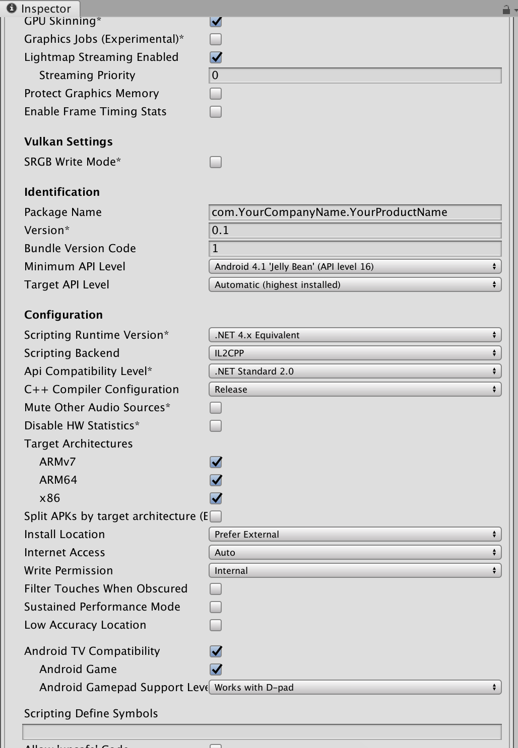 Unity - Manual: iOS build settings