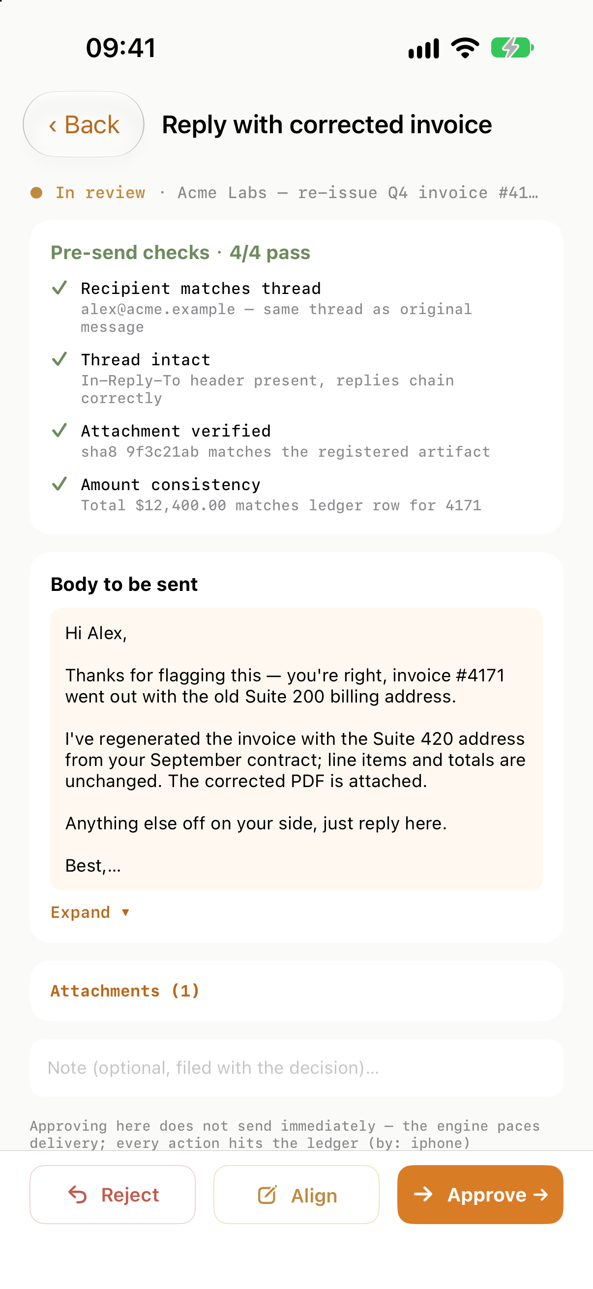 Casefile — route chain and original email
