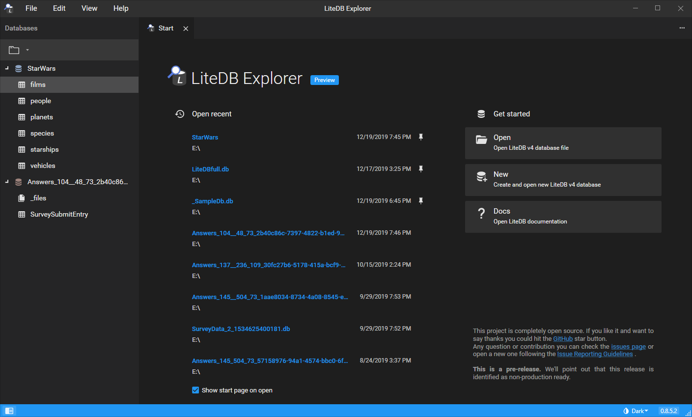 More information about "LiteDB Explorer"