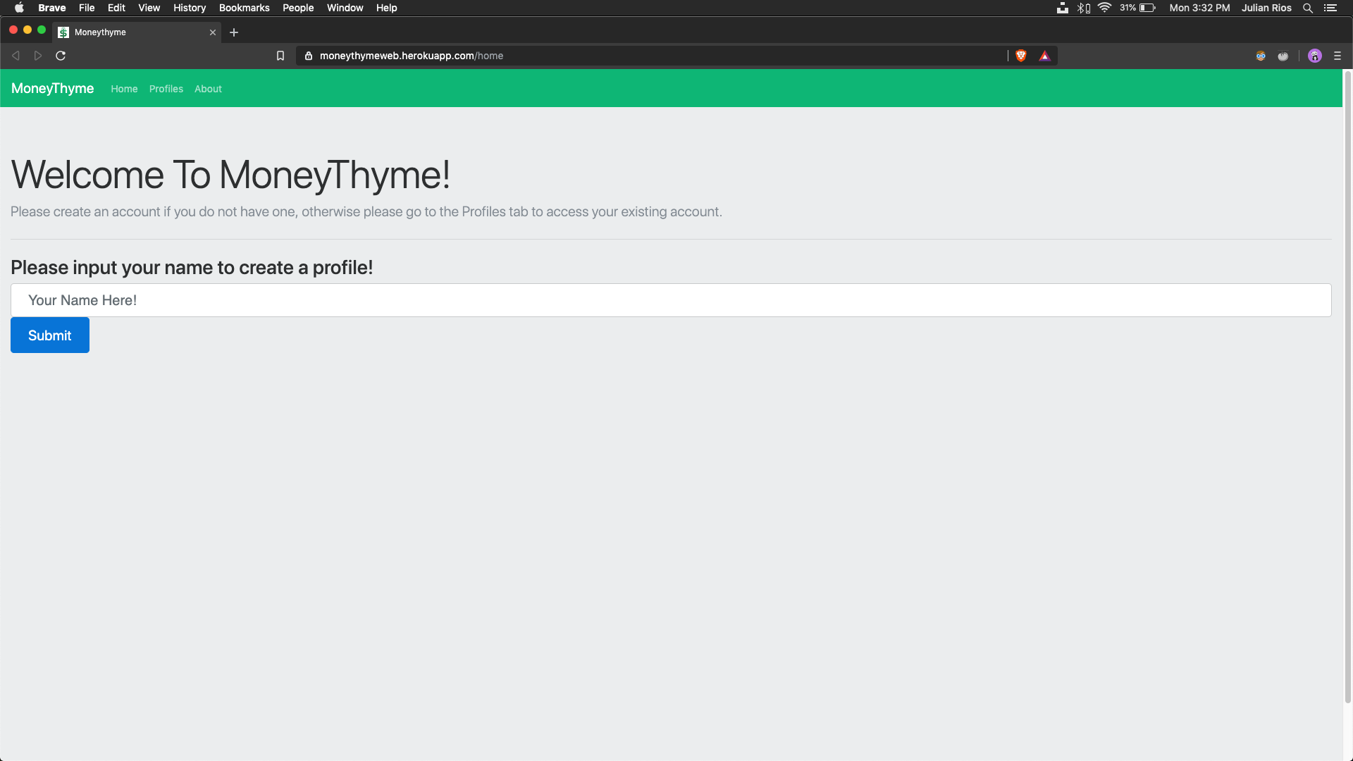 Landing Page MoneyThyme