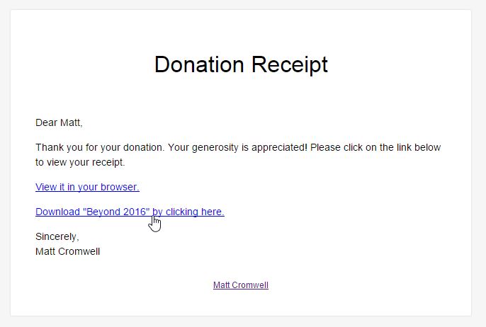 GIVE-RA on Email Receipt