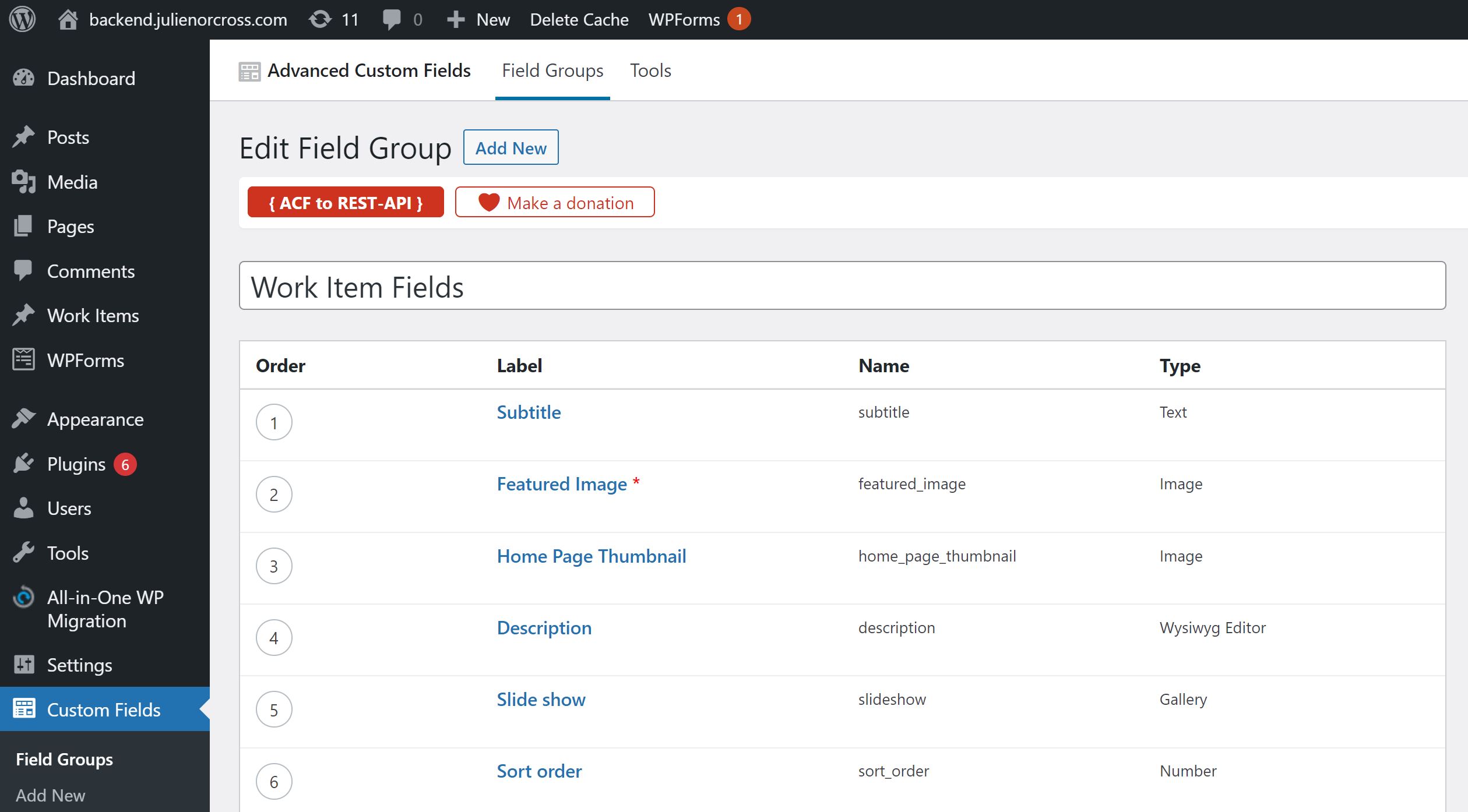 ACF Custom Fields