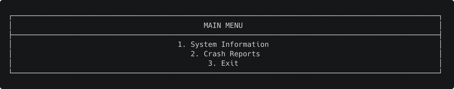 Screenshot of the console output from the example above.