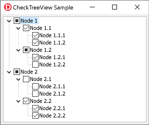 CheckTreeView sample