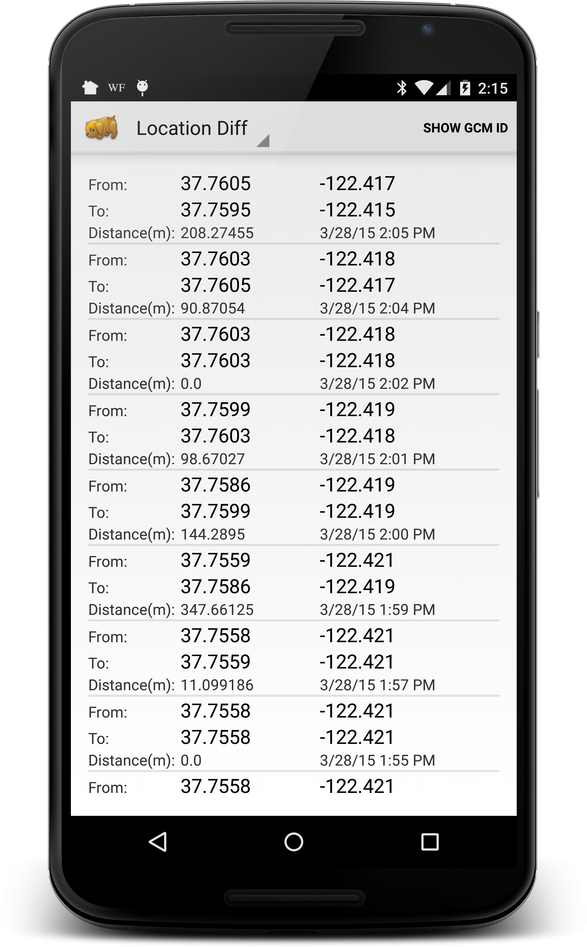 location diff list