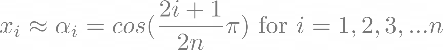 Latex: Chebyshev polynomial roots