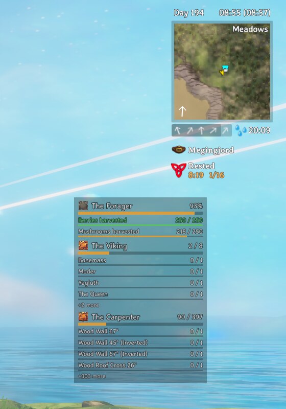 Pinned achievements on the HUD