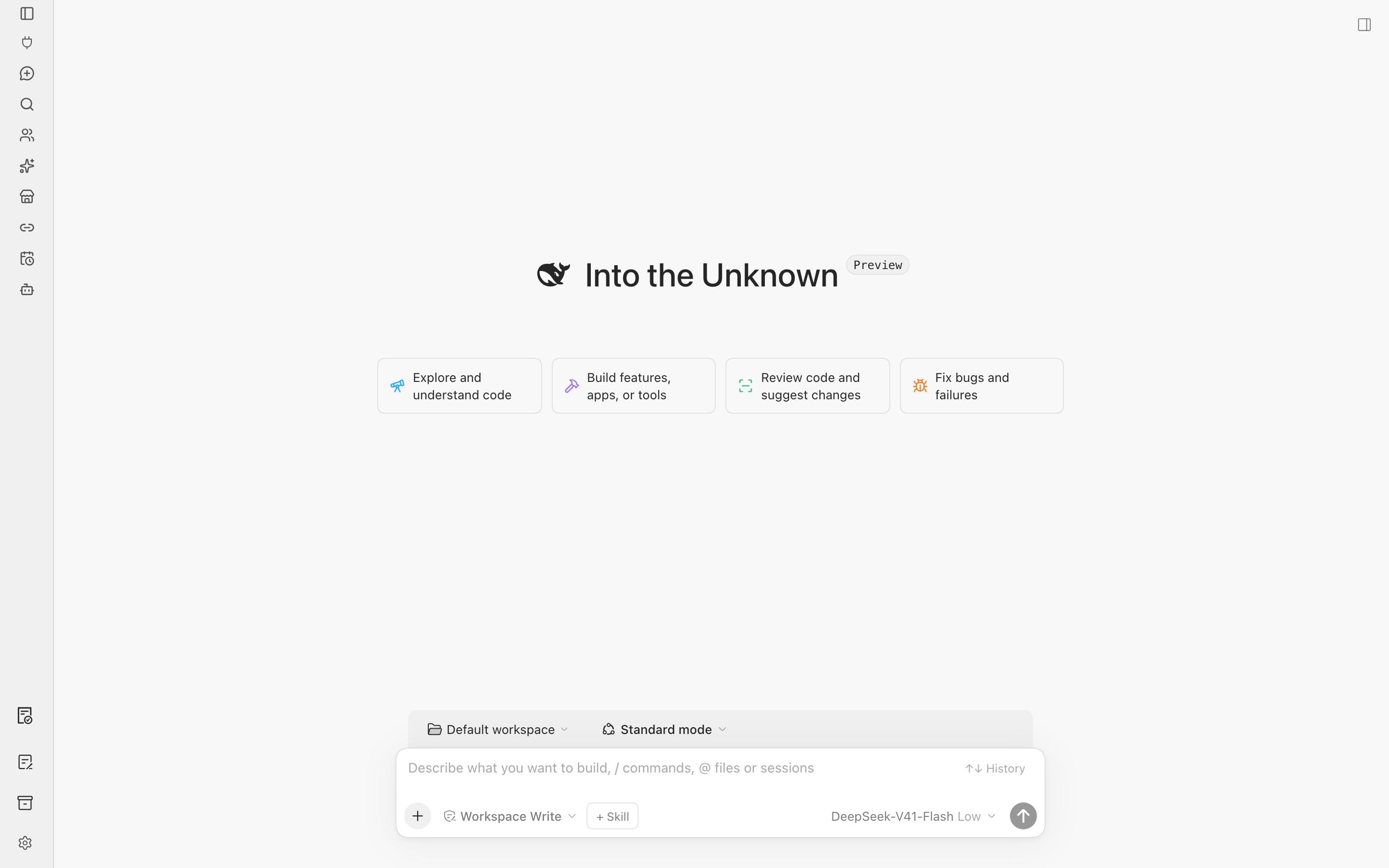 Collapsed rail, light theme