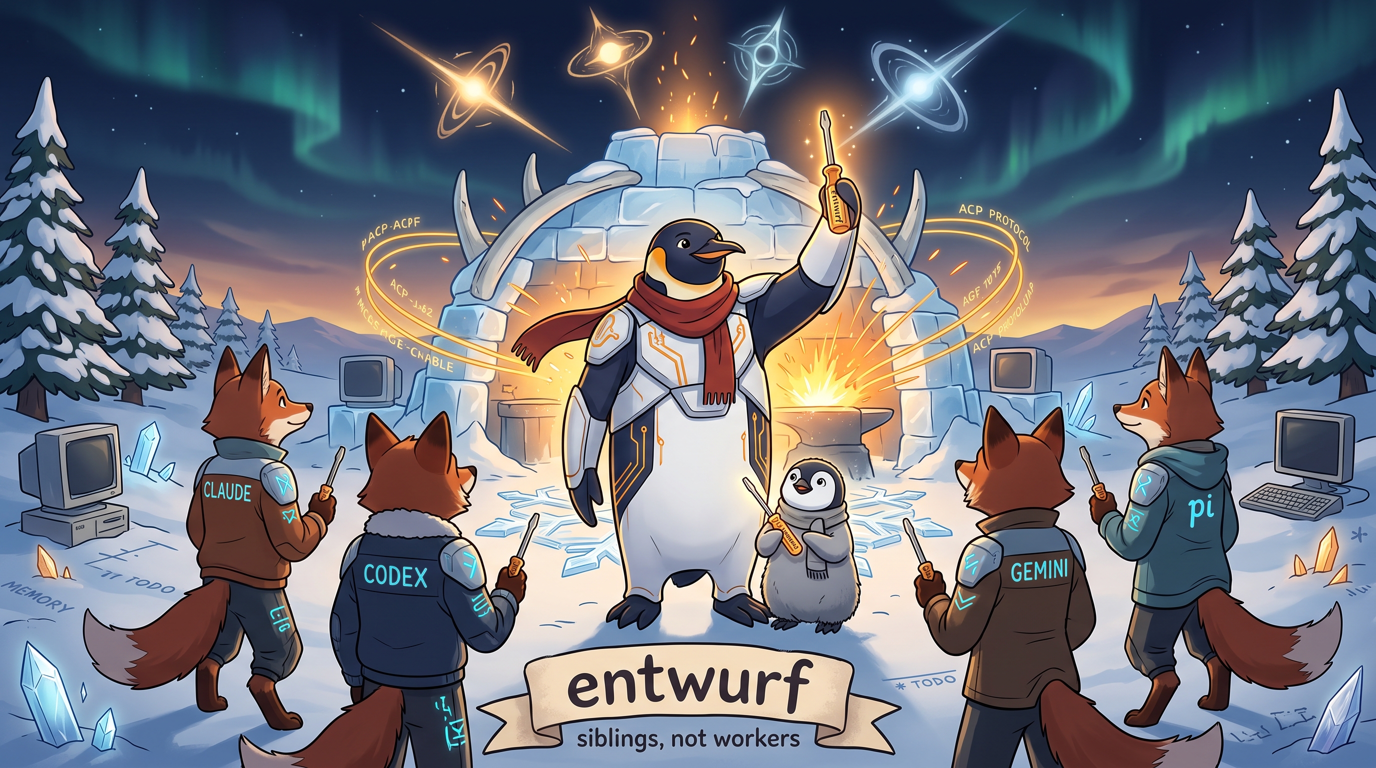 entwurf — a forged screwdriver for garden-citizen dispatch