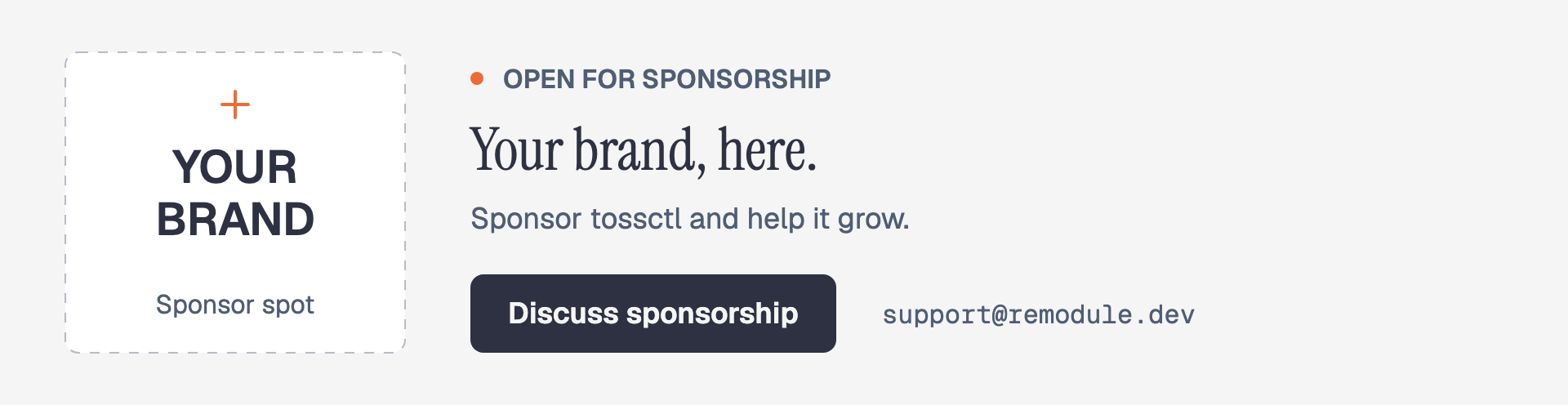 Open for sponsorship — your brand, here. Contact support@remodule.dev to discuss sponsorship.