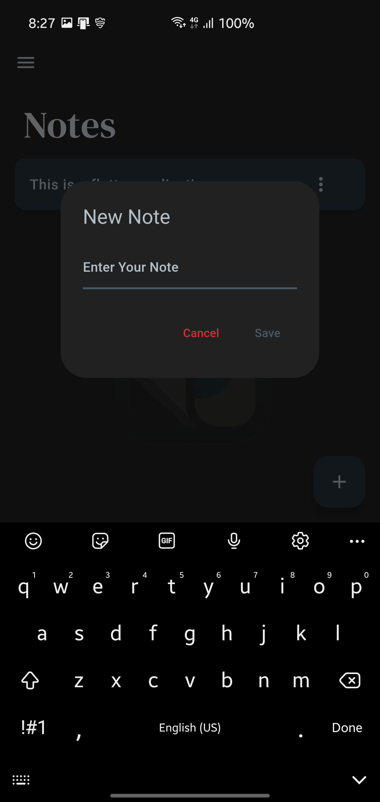 Create Note Screenshot