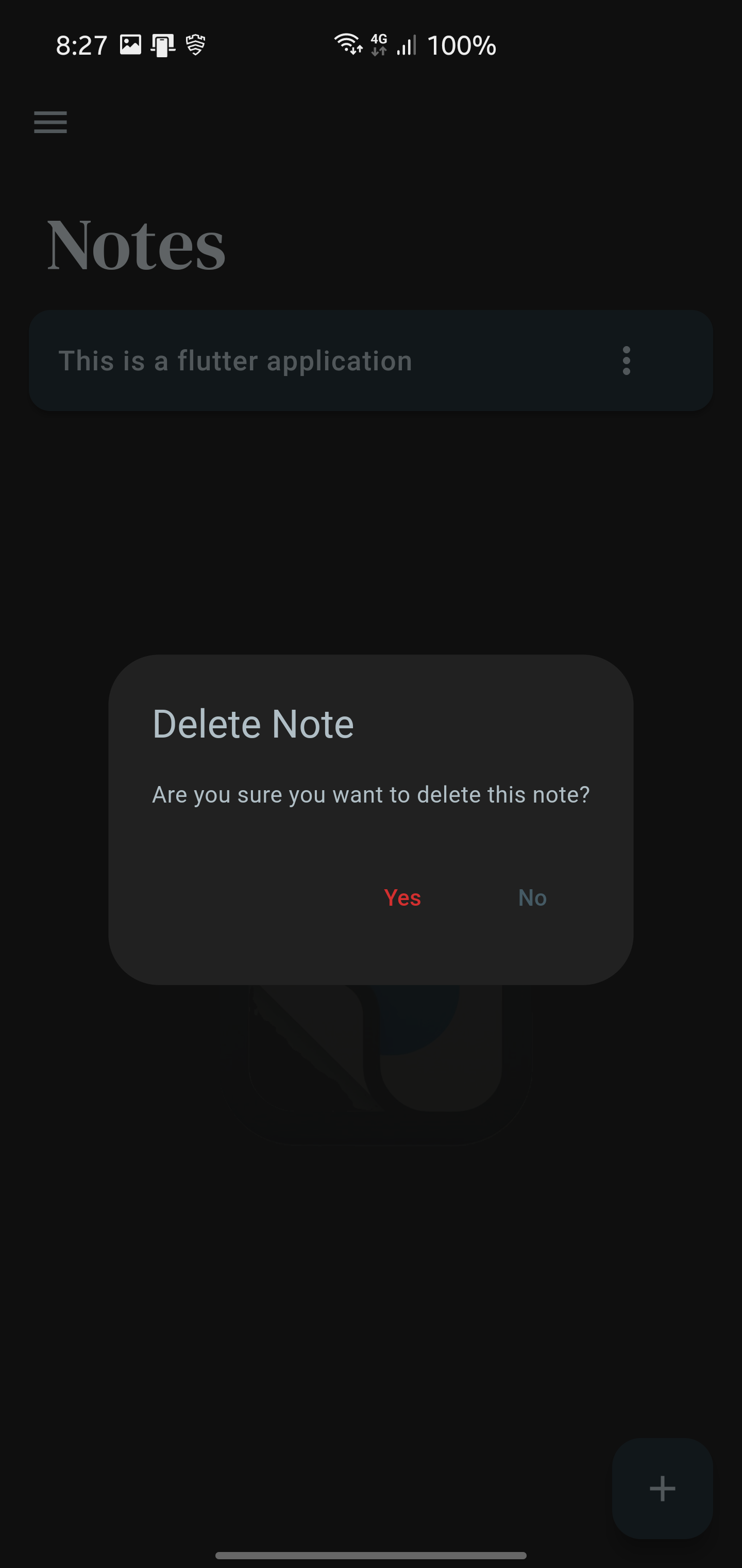 Delete Confirmation Screenshot