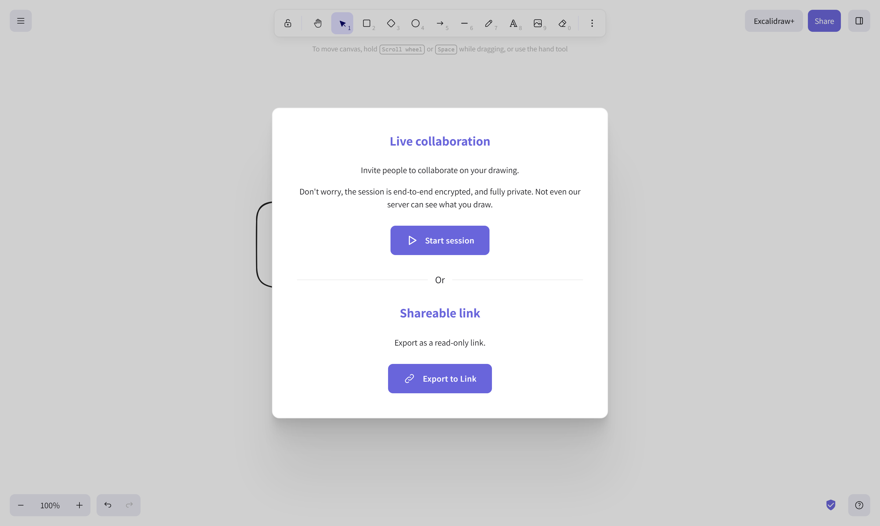 The share dialog