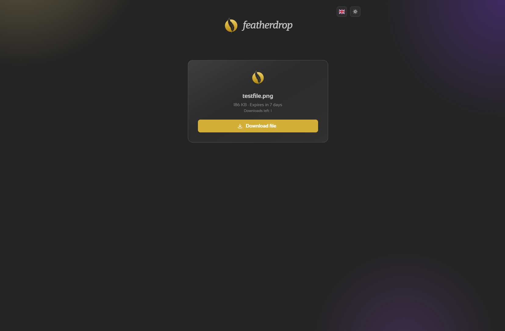 Recipient download page
