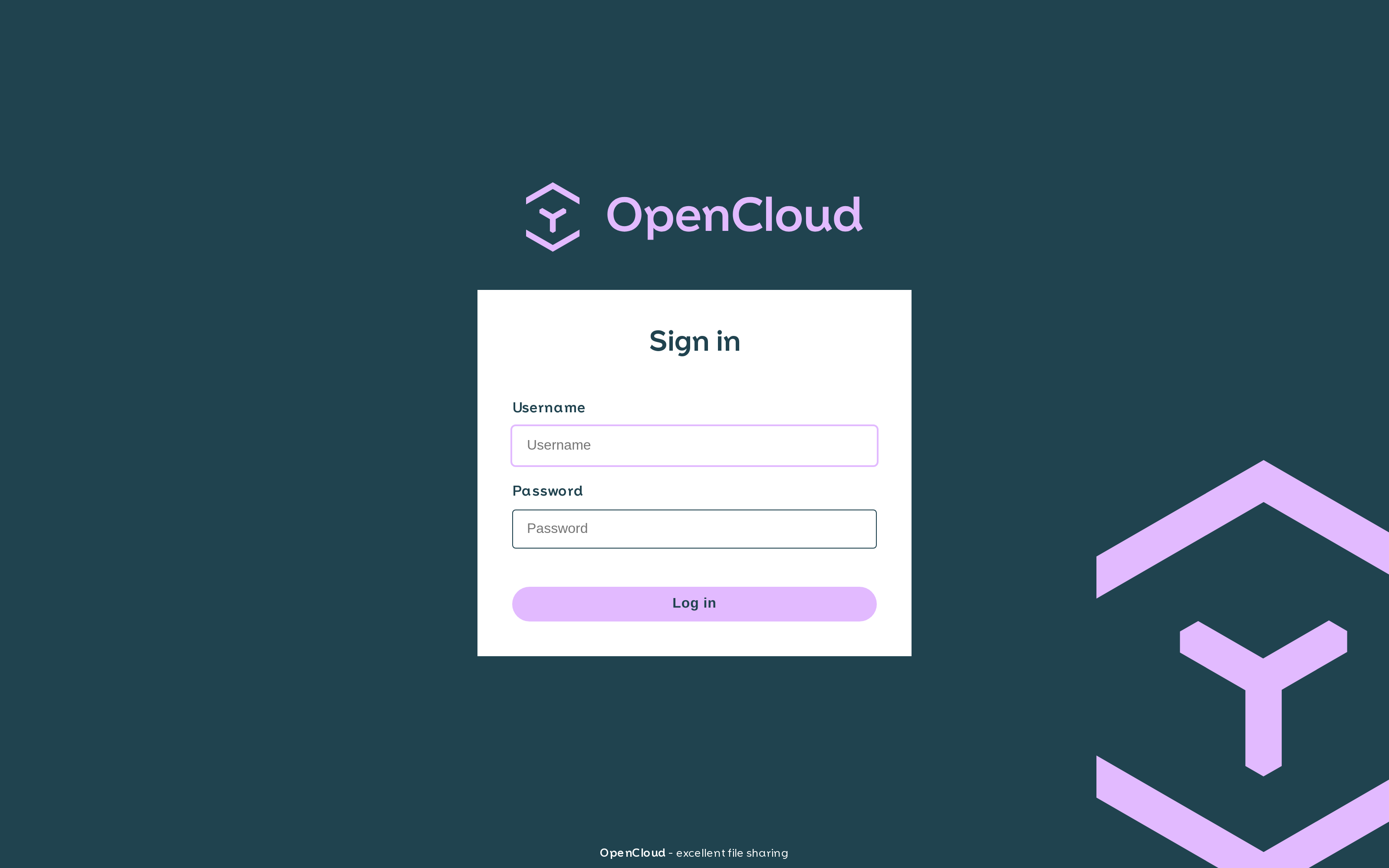OpenCloud sign-in page