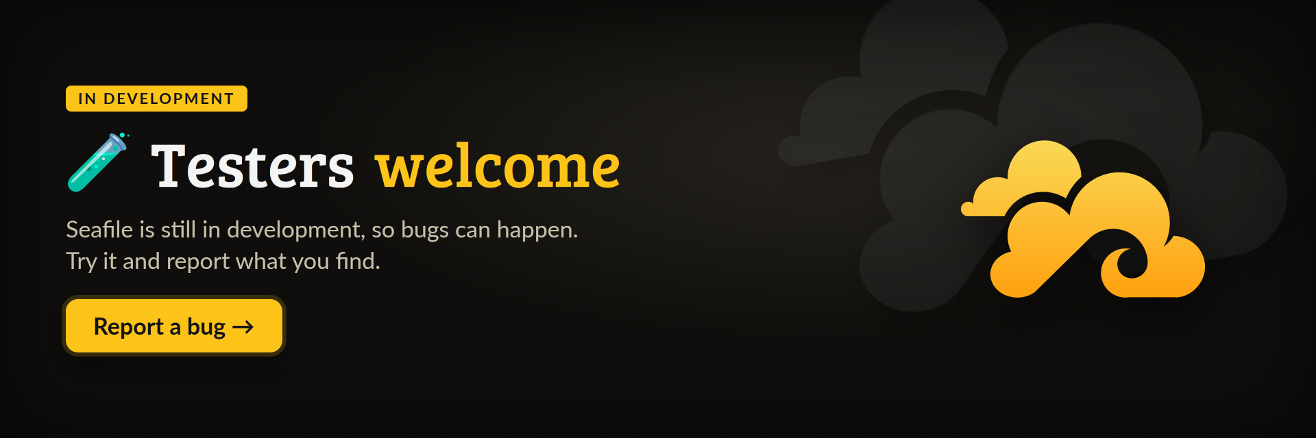 In development, testers welcome: report a bug