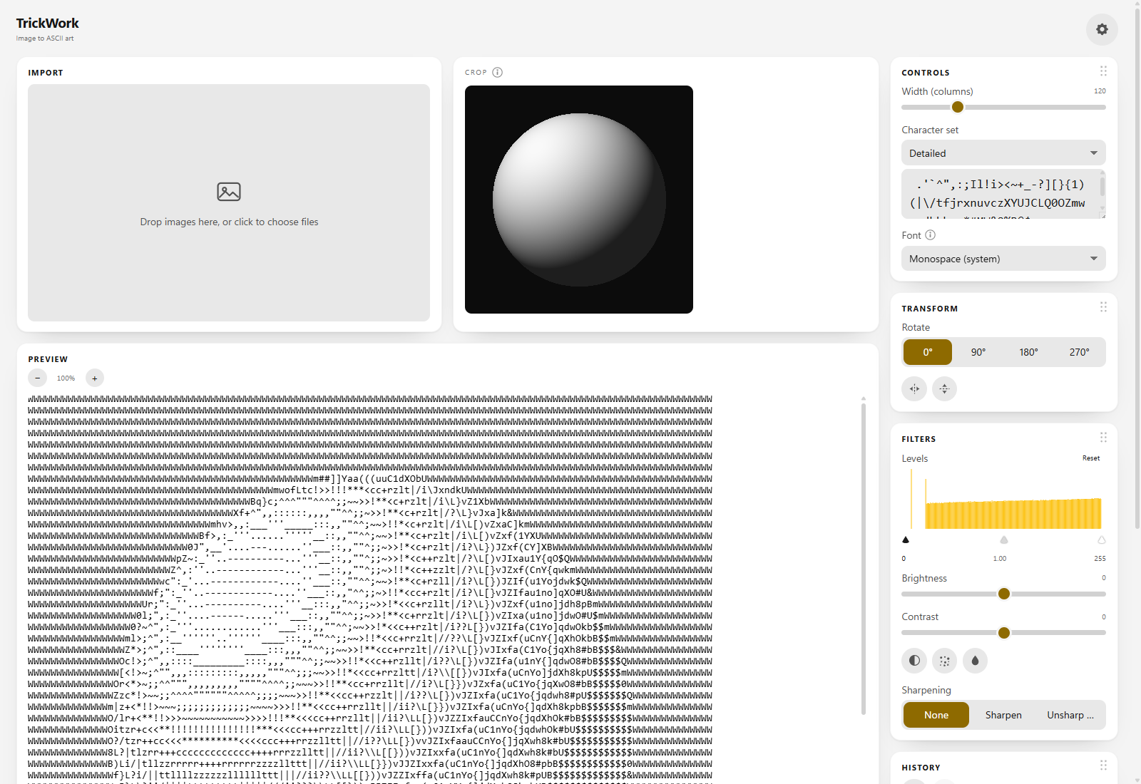 TrickWork in light mode — the same conversion, light theme