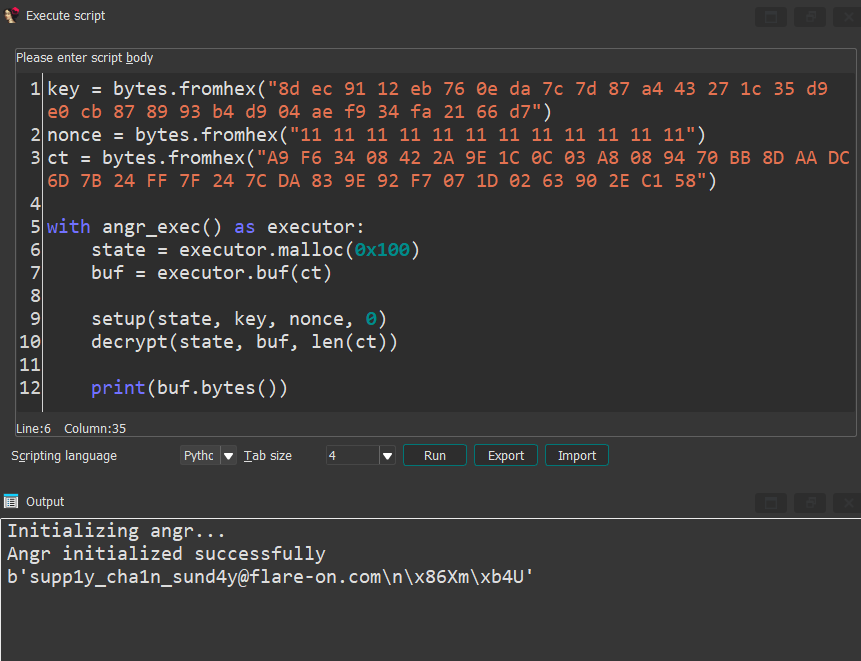 Emulating flareon 11's sshd decryption